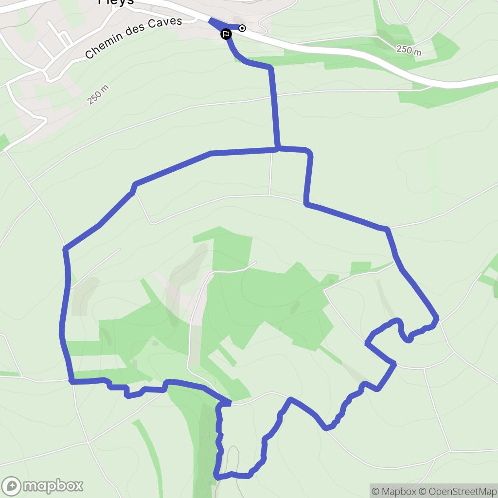 Fleys : carte du parcours de randonnée - France