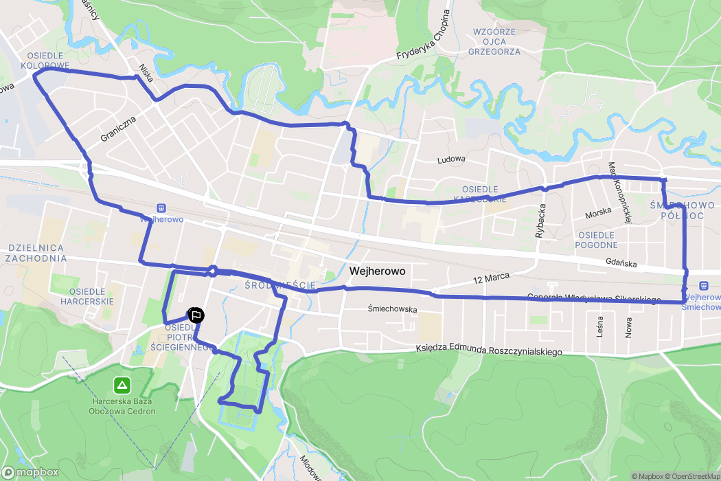 Wejherowo: mapa trasy - Poland
