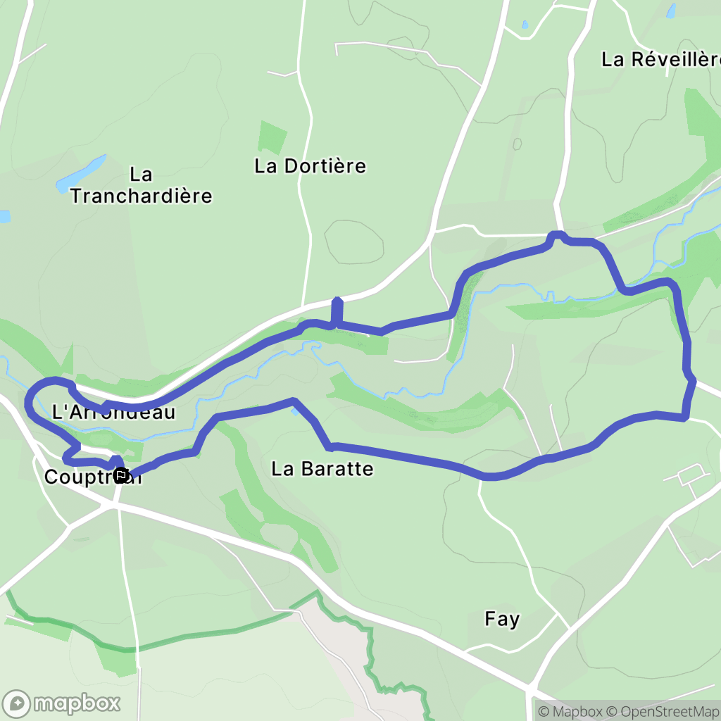 Couptrain : carte du parcours de randonnée - France