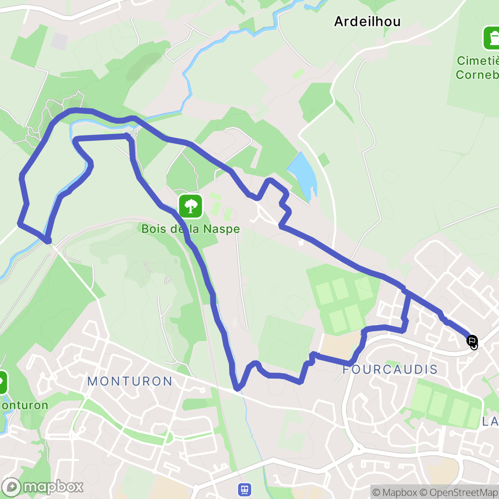 Colomiers : carte du parcours de randonnée - France