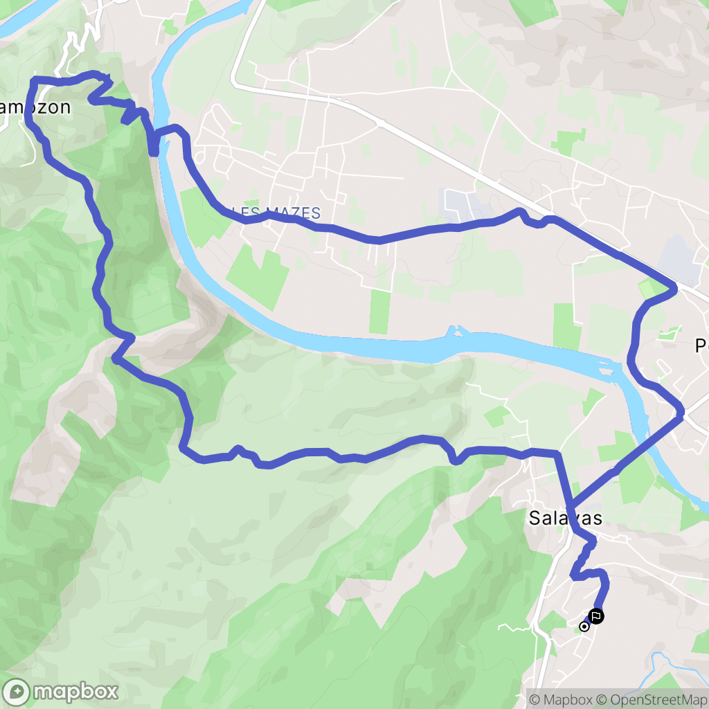 Salavas : carte du parcours de randonnée - France