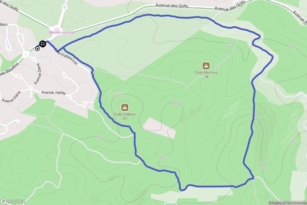 Saint-Raphaël : carte du parcours de randonnée - France