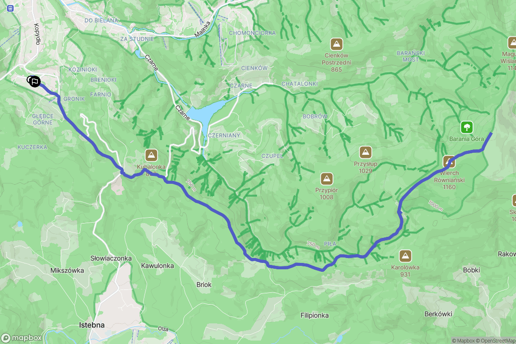 Wisła: mapa trasy - Poland