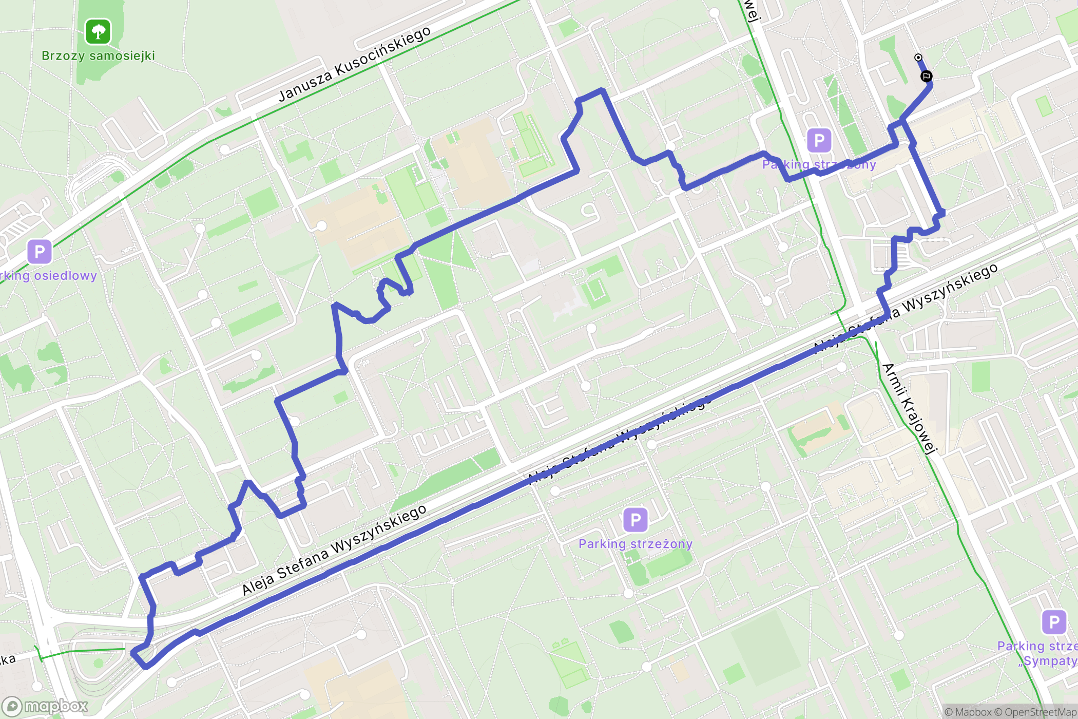 Łódź: mapa trasy - Poland