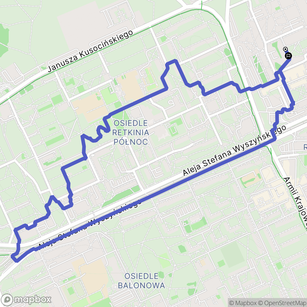 Łódź: mapa trasy - Poland