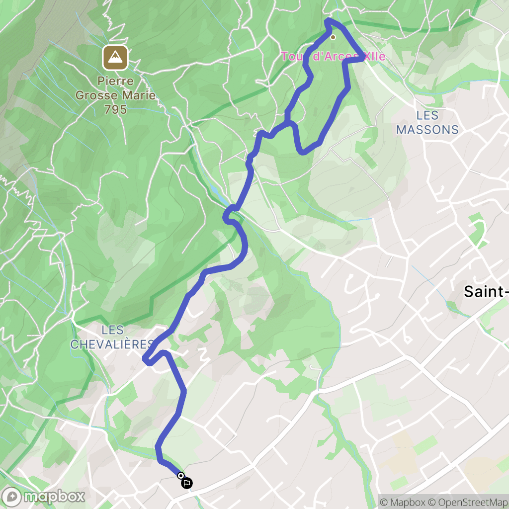 Biviers : carte du parcours de randonnée - France