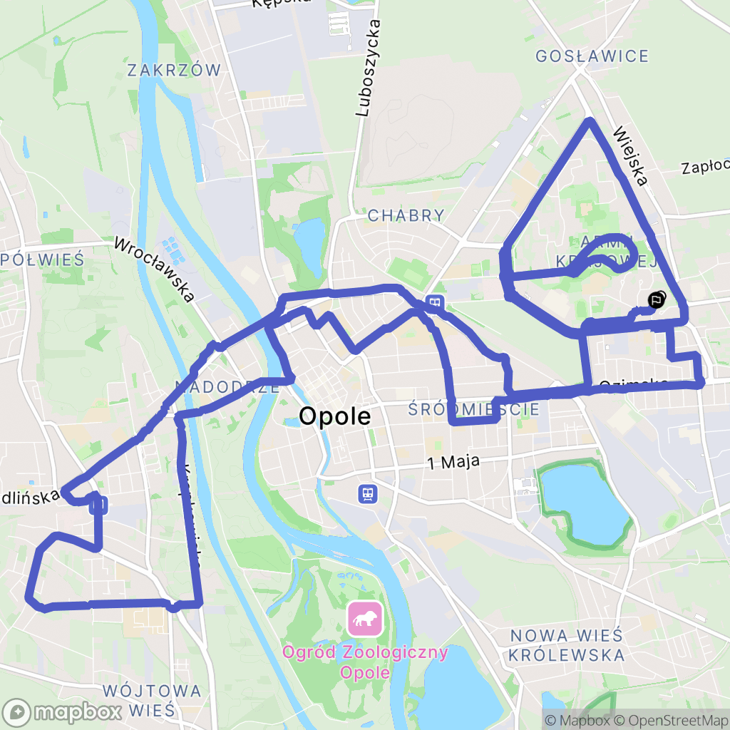 Opole: mapa trasy - Poland
