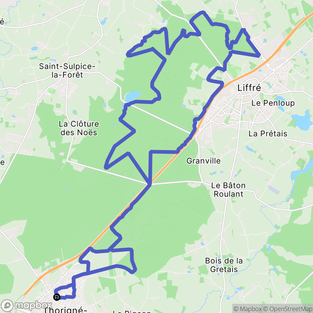Thorigné-Fouillard : carte du parcours de randonnée - France