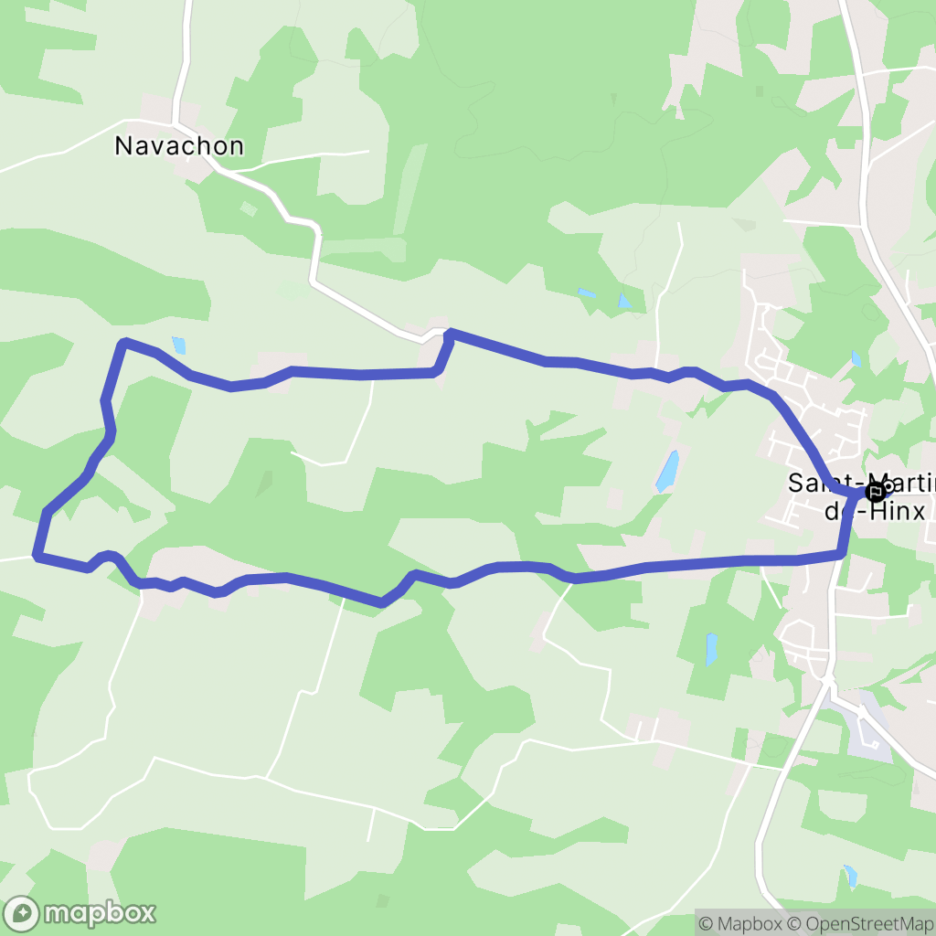 Saint-Martin-de-Hinx : carte du parcours de randonnée - France