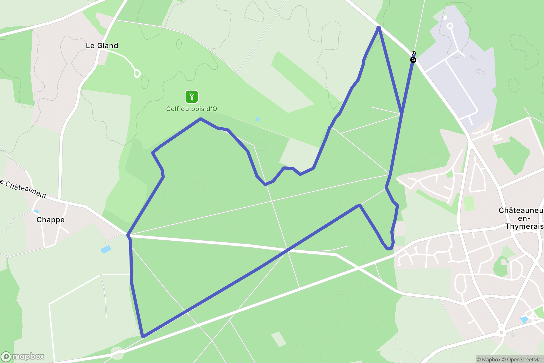 Châteauneuf-en-Thymerais : carte du parcours de randonnée - France