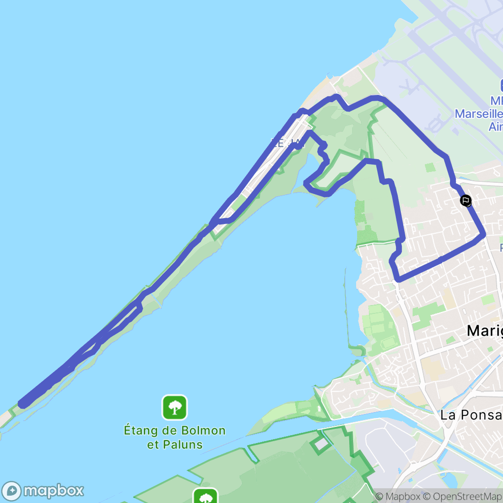 Marignane : carte du parcours de randonnée - France