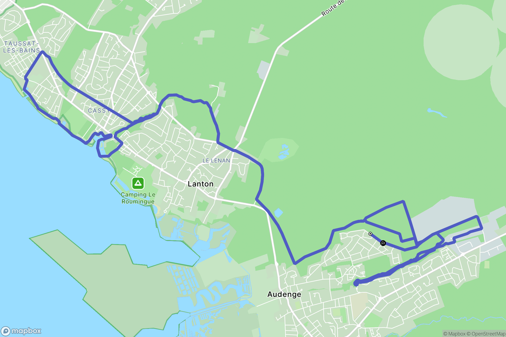 Audenge : carte du parcours de randonnée - France