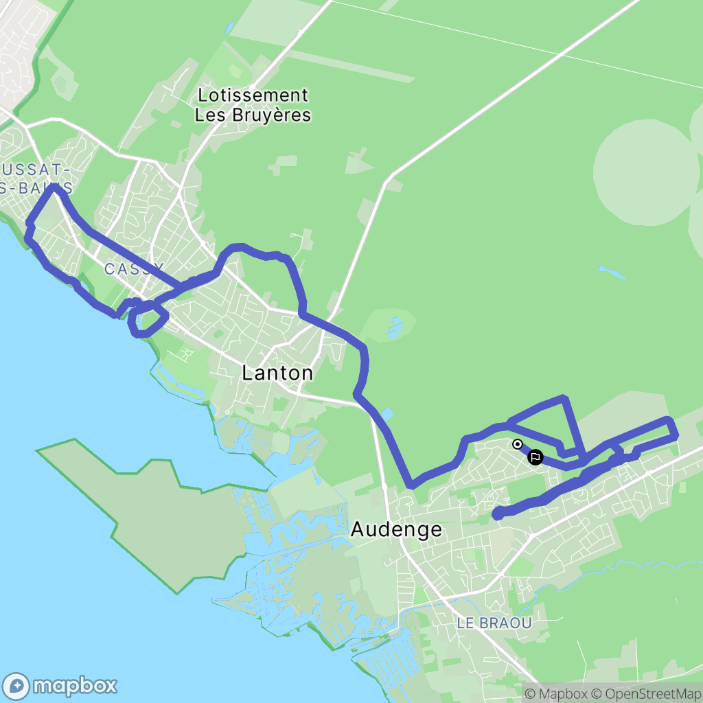 Audenge : carte du parcours de randonnée - France