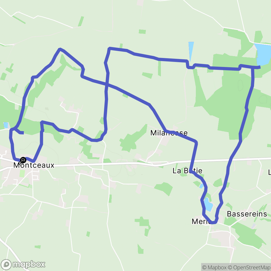 Montceaux : carte du parcours de randonnée - France