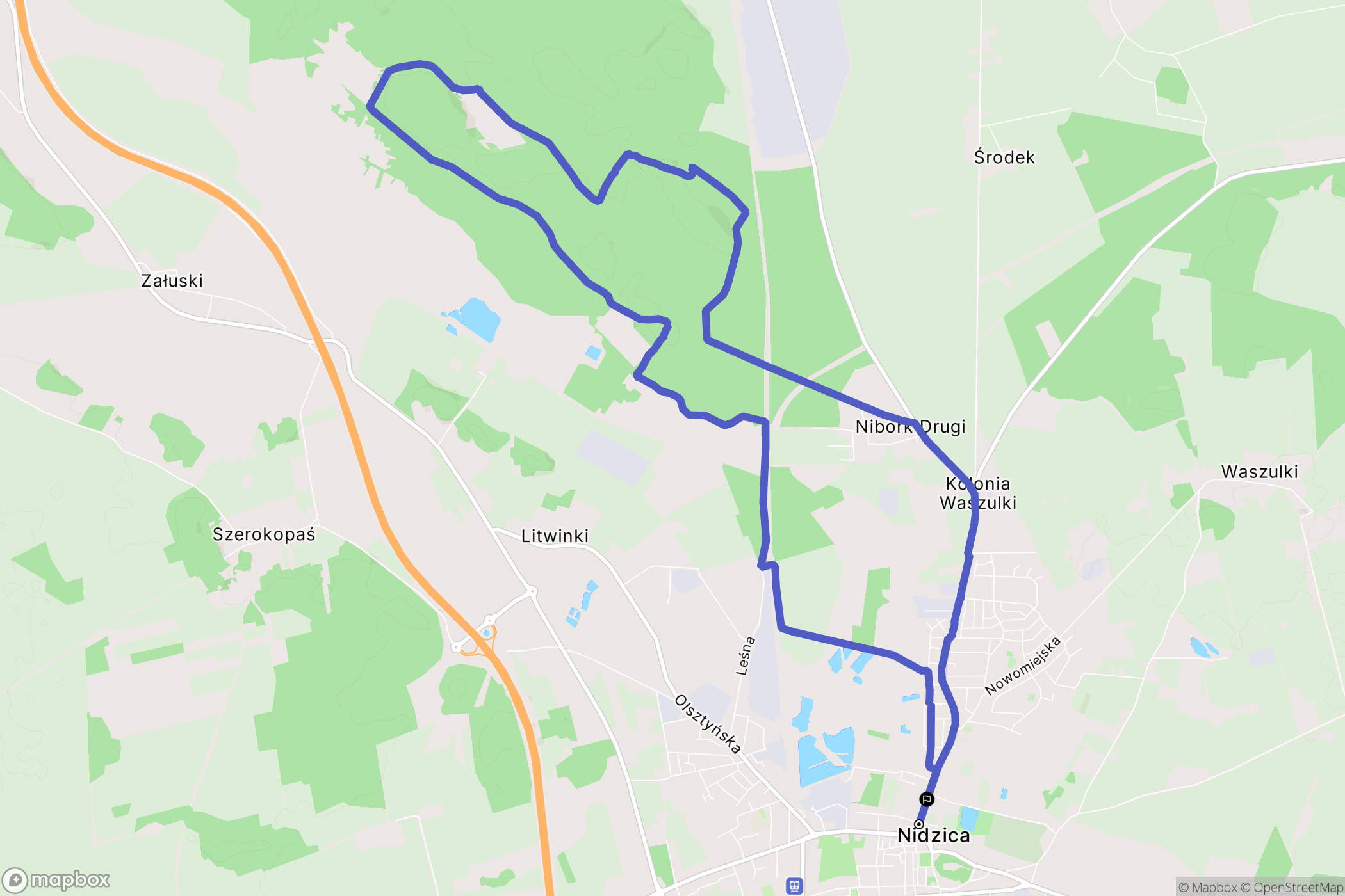 Nidzica: mapa trasy - Poland