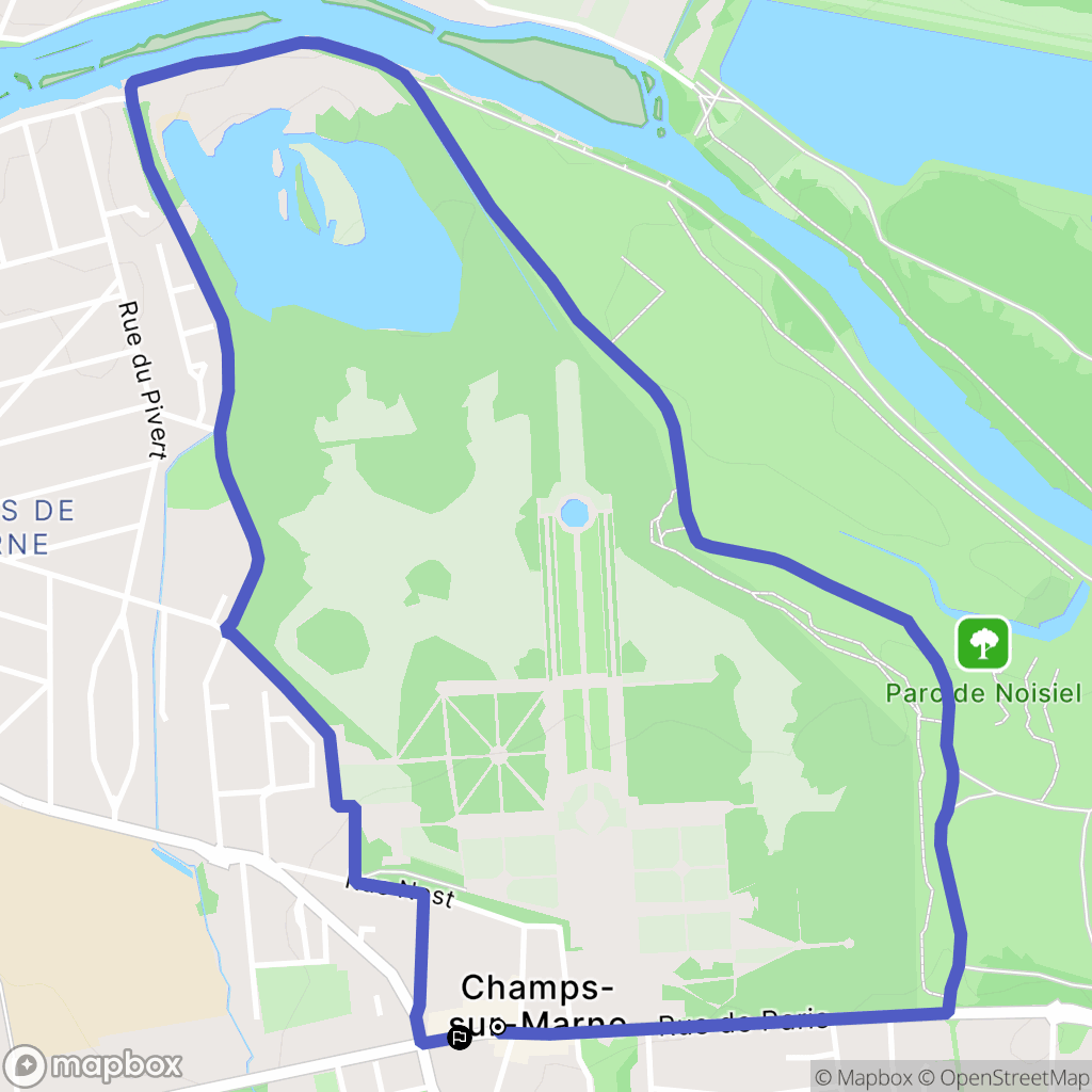 Champs-sur-Marne : carte du parcours de randonnée - France