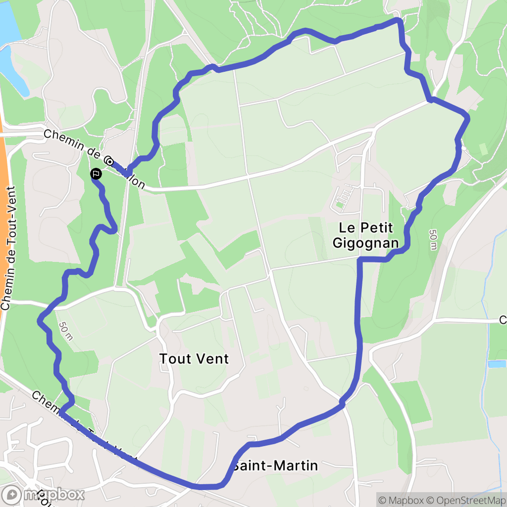 Sorgues : carte du parcours de randonnée - France
