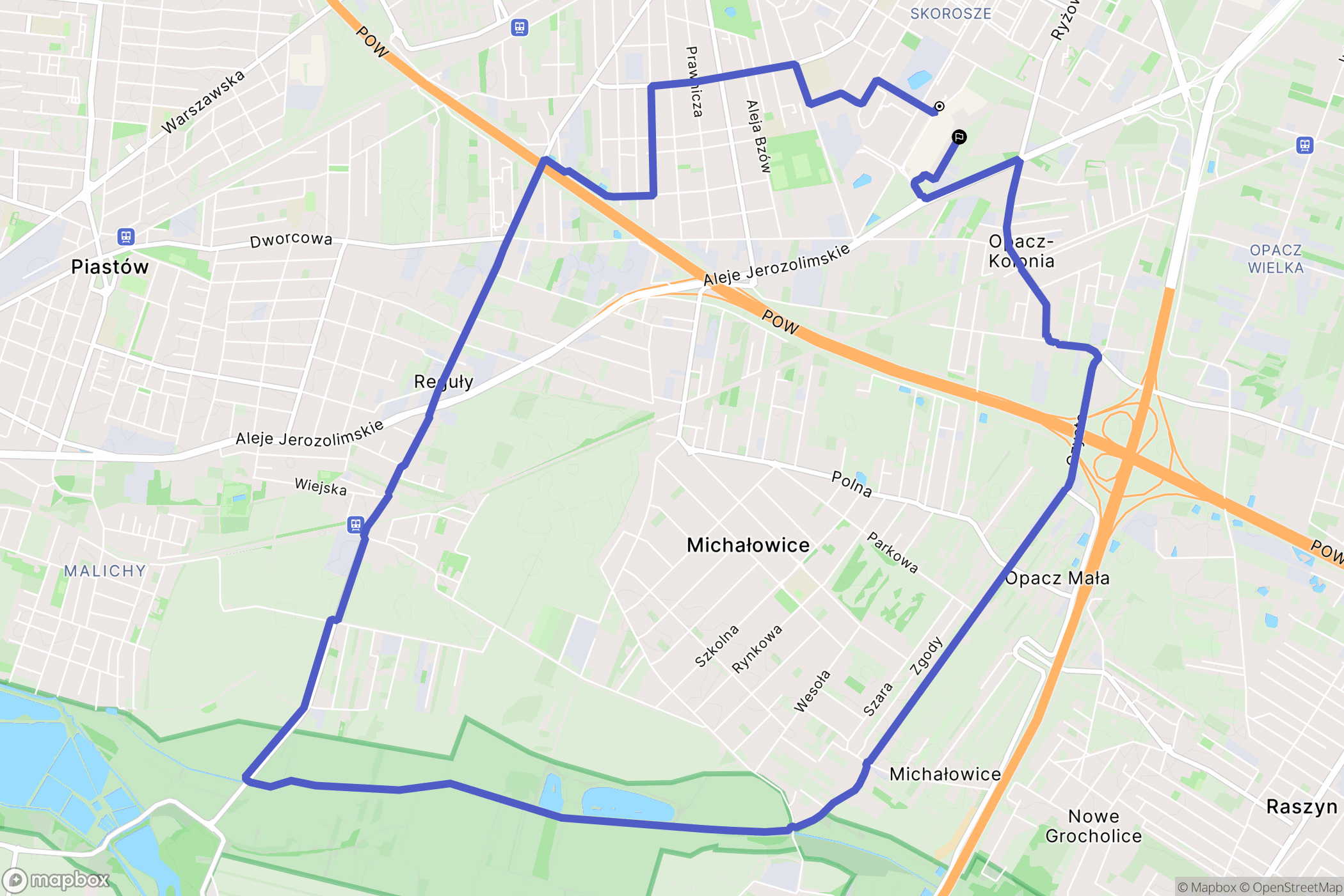 Warszawa: mapa trasy - Poland