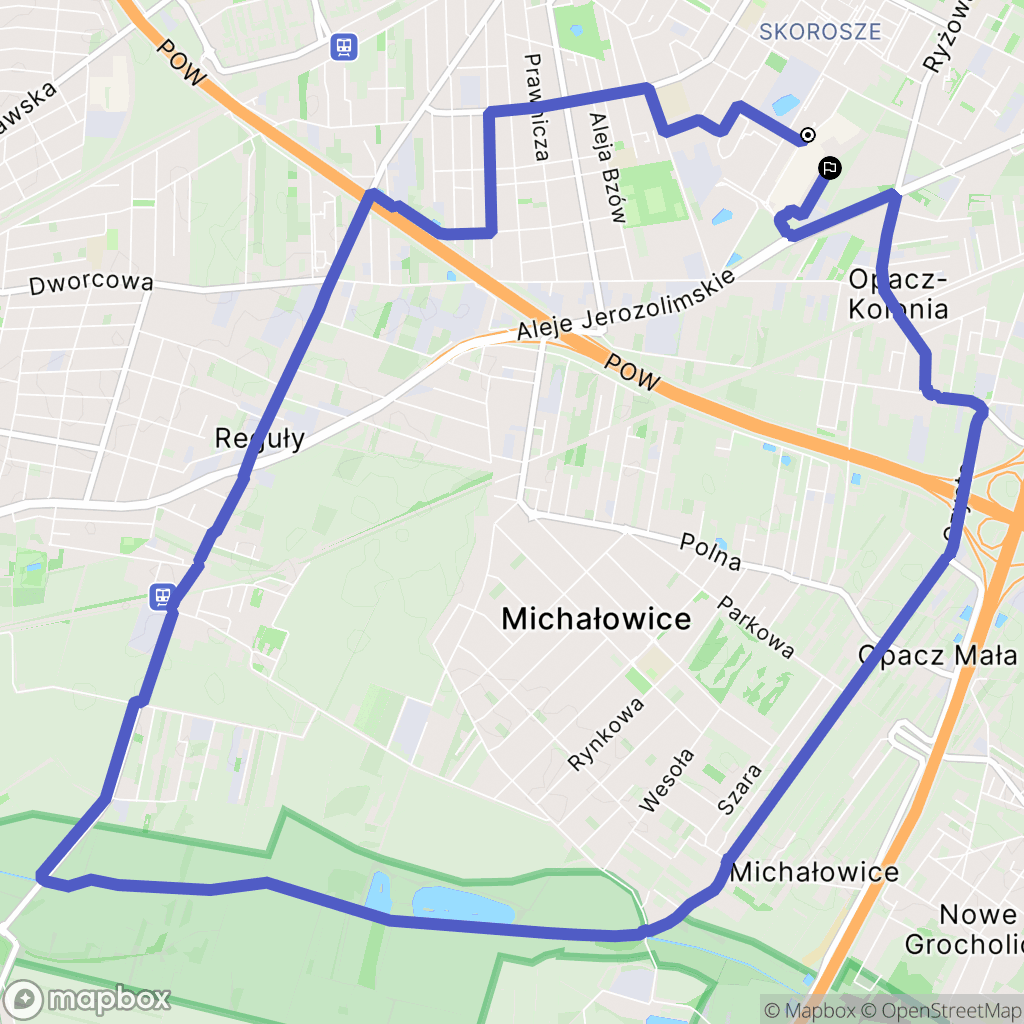 Warszawa: mapa trasy - Poland