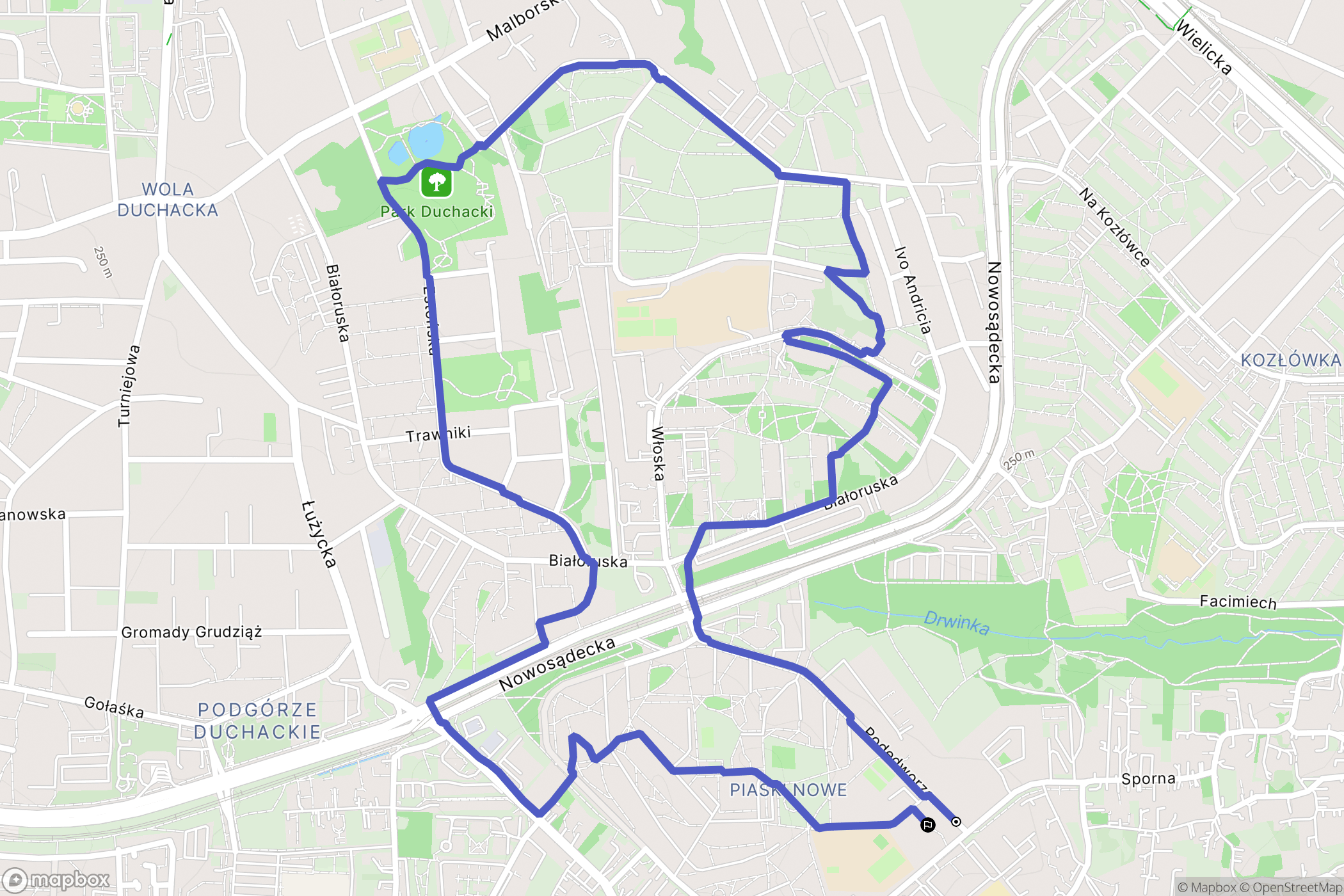 Kraków: mapa trasy - Poland