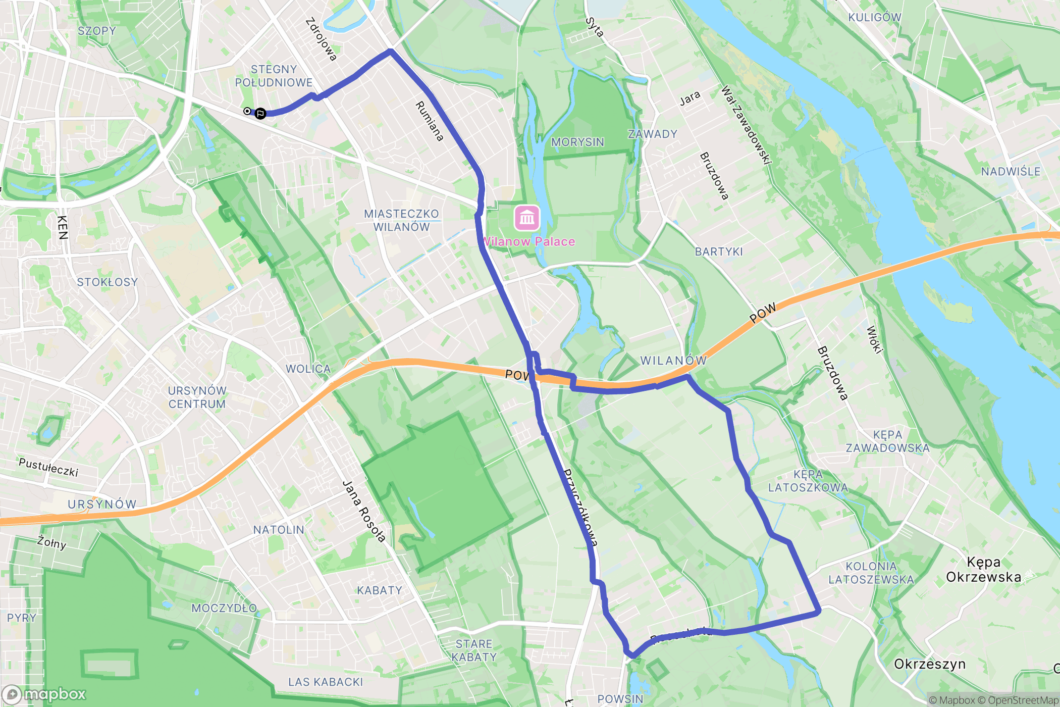 Warszawa: mapa trasy - Poland