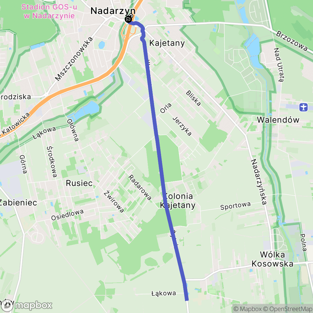 Kajetany: mapa trasy - Poland