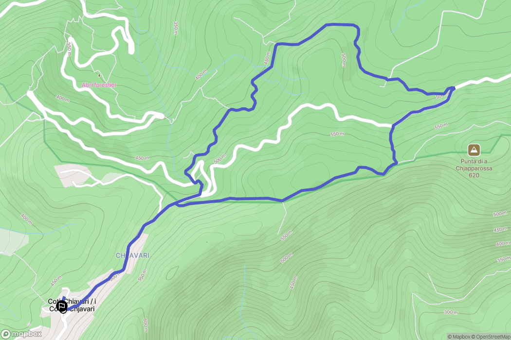 Coti-Chiavari : carte du parcours de randonnée - France
