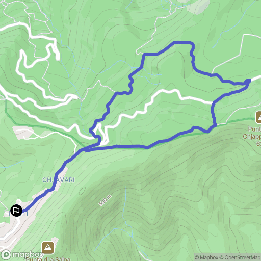 Coti-Chiavari : carte du parcours de randonnée - France