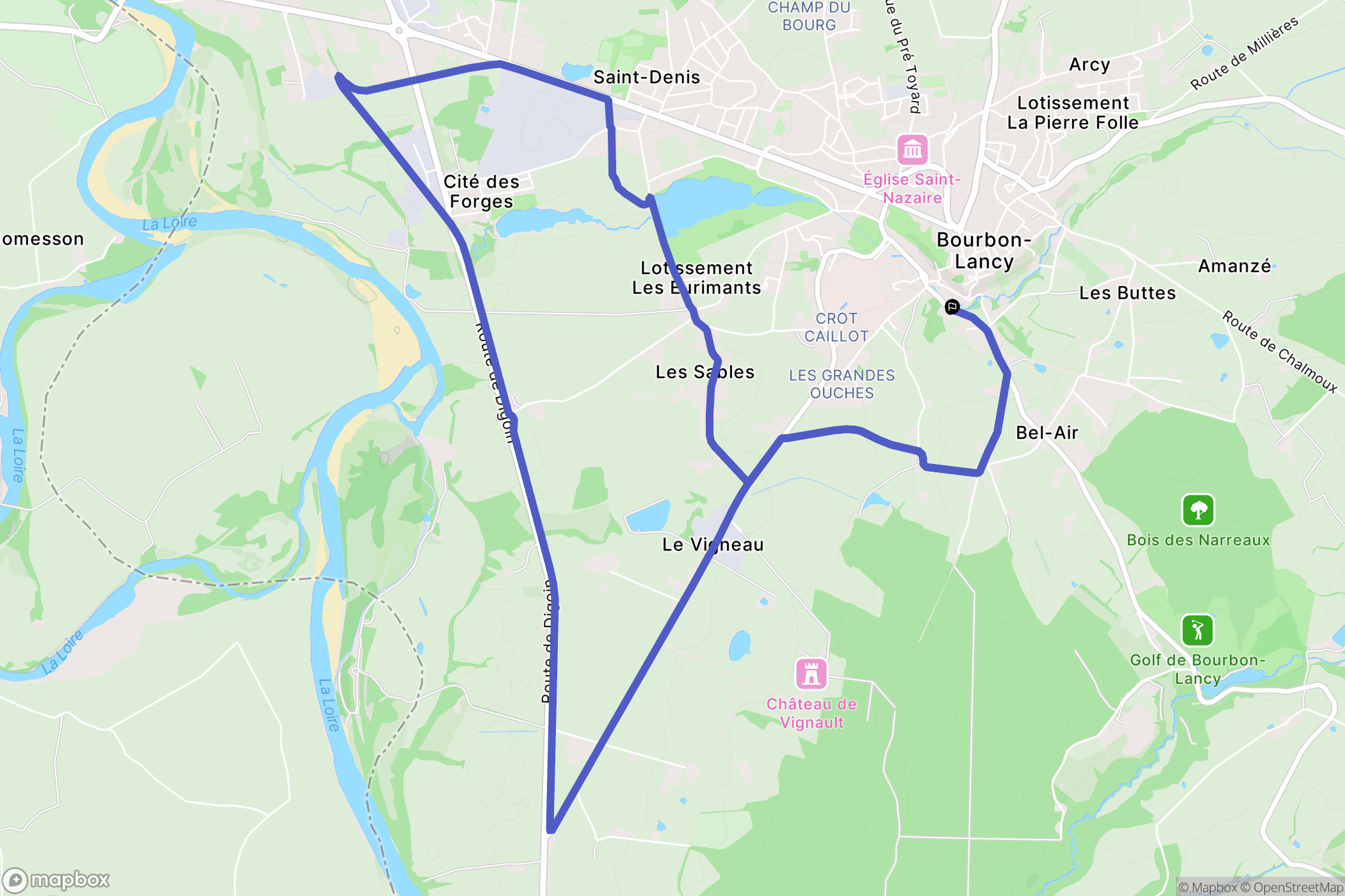 Bourbon-Lancy : carte du parcours de randonnée - France