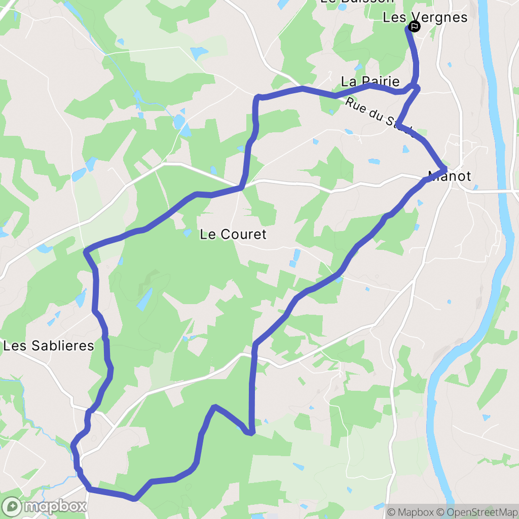 Manot : carte du parcours de randonnée - France