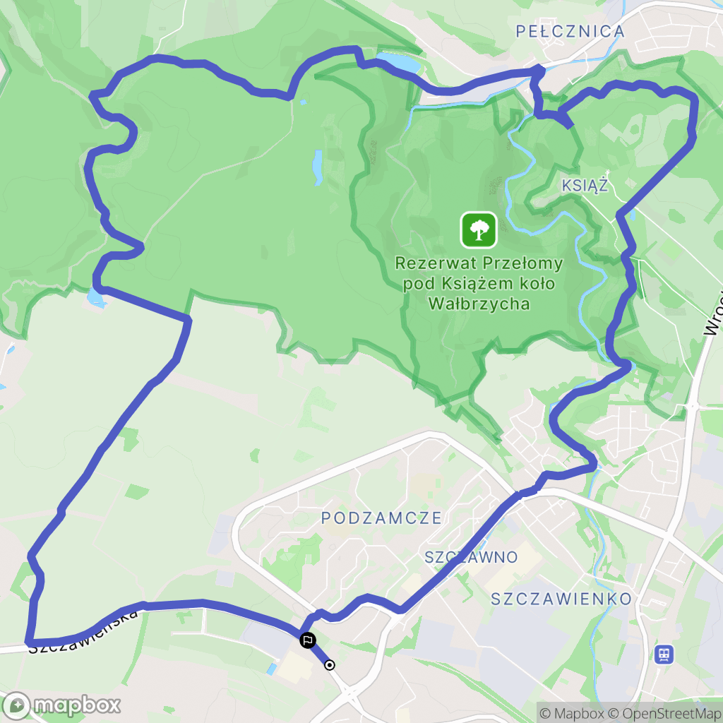 Szczawno-Zdrój: mapa trasy - Poland