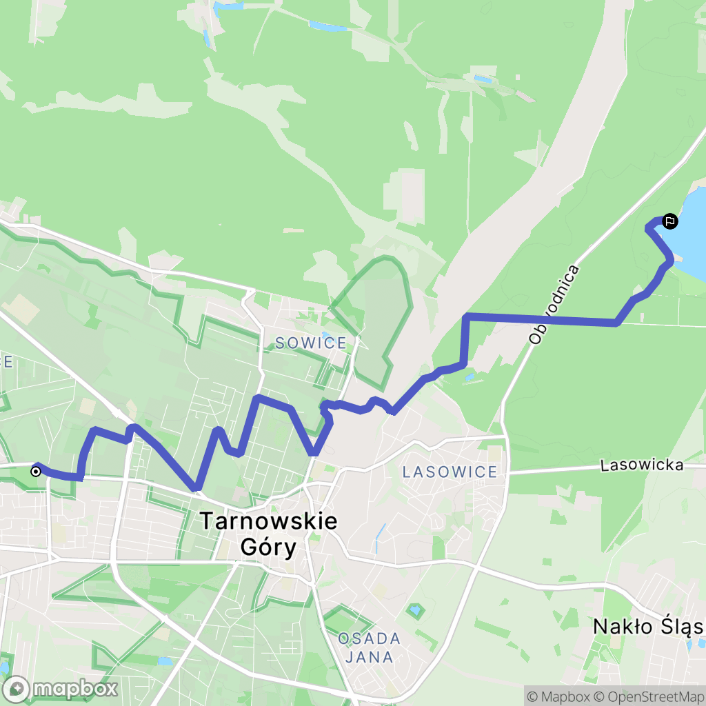 Tarnowskie Góry: mapa trasy - Poland