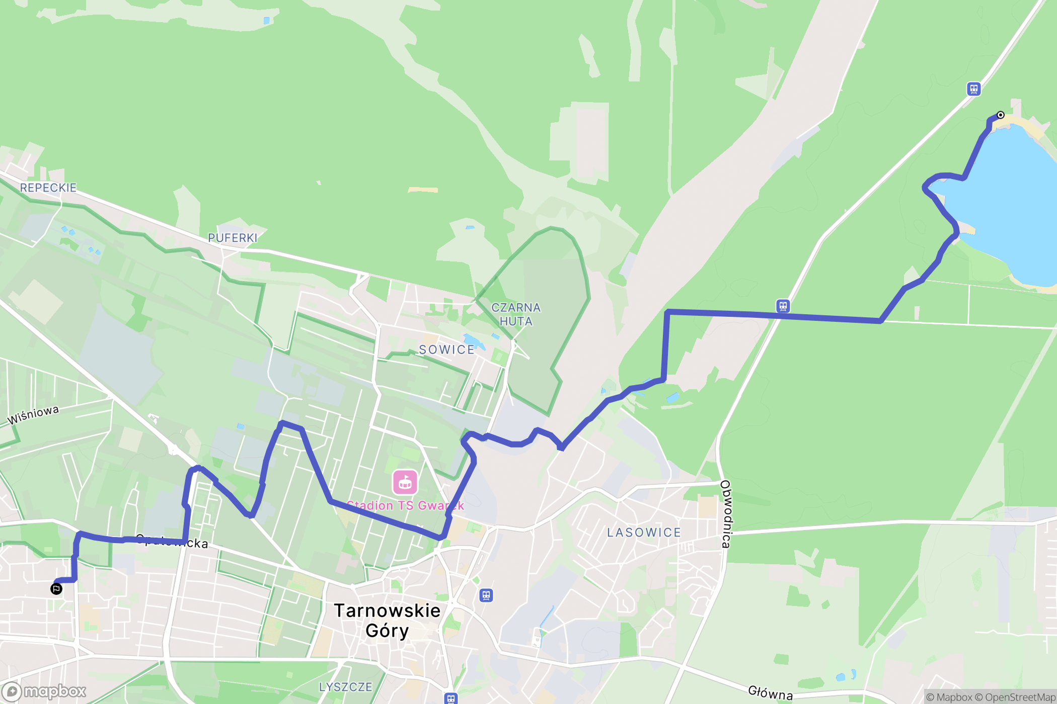 Nakło Śląskie: mapa trasy - Poland