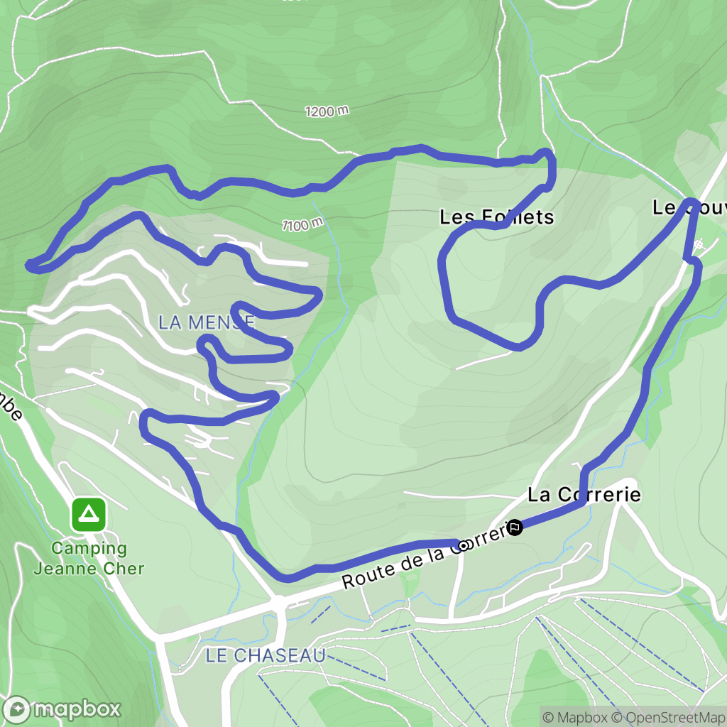 Aillon-le-Jeune : carte du parcours de randonnée - France