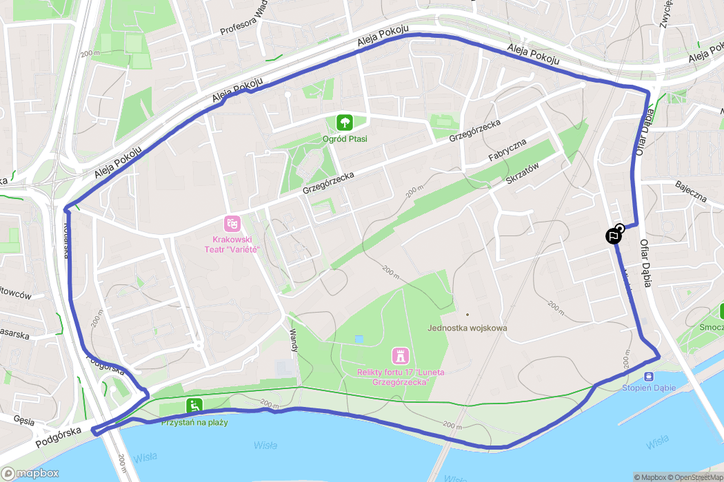 Kraków: mapa trasy - Poland