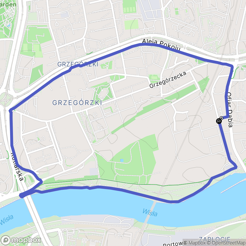 Kraków: mapa trasy - Poland