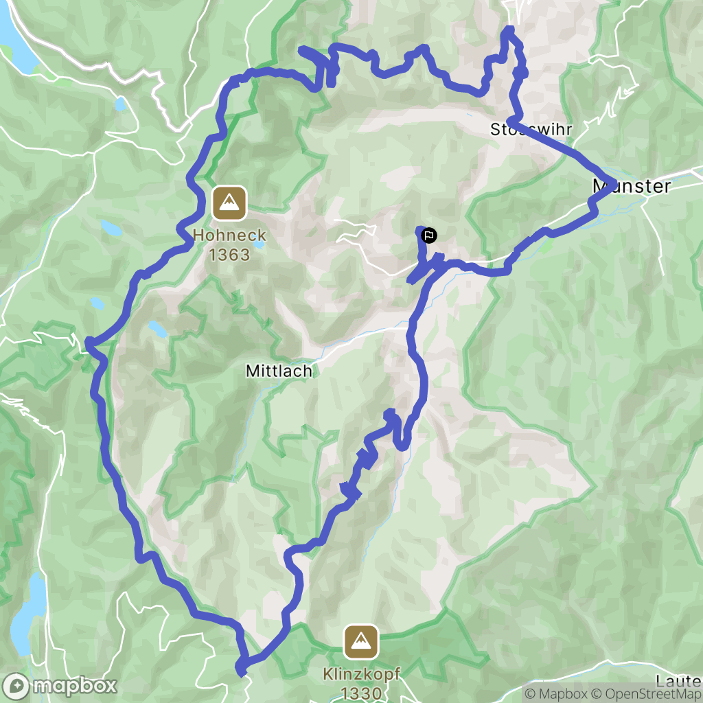 Muhlbach-sur-Munster : carte du parcours de randonnée - France