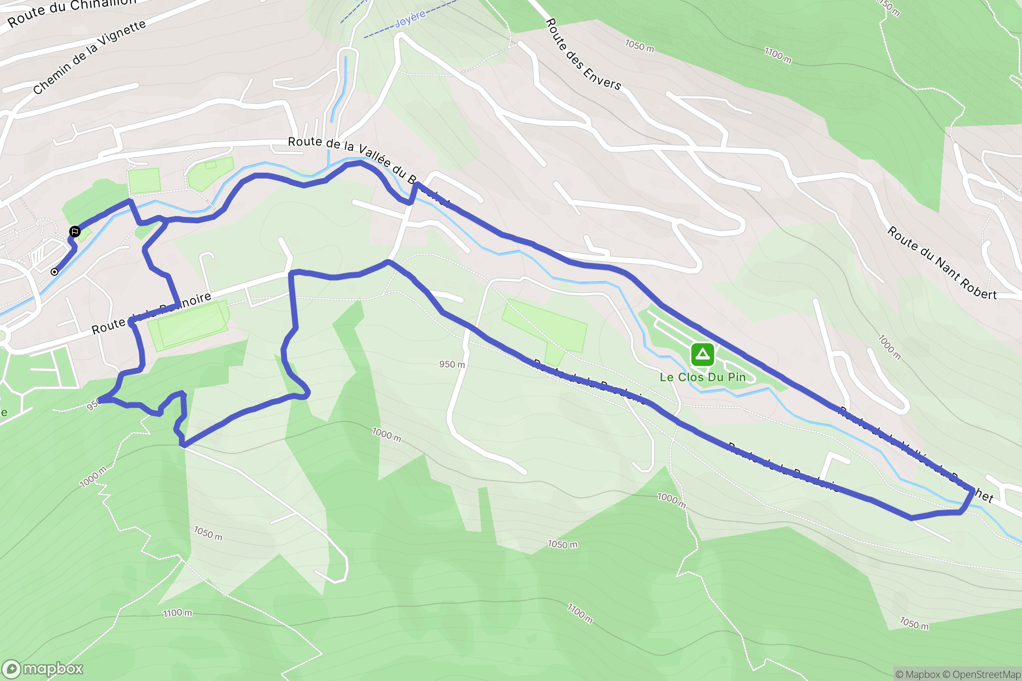 Le Grand-Bornand : carte du parcours de randonnée - France