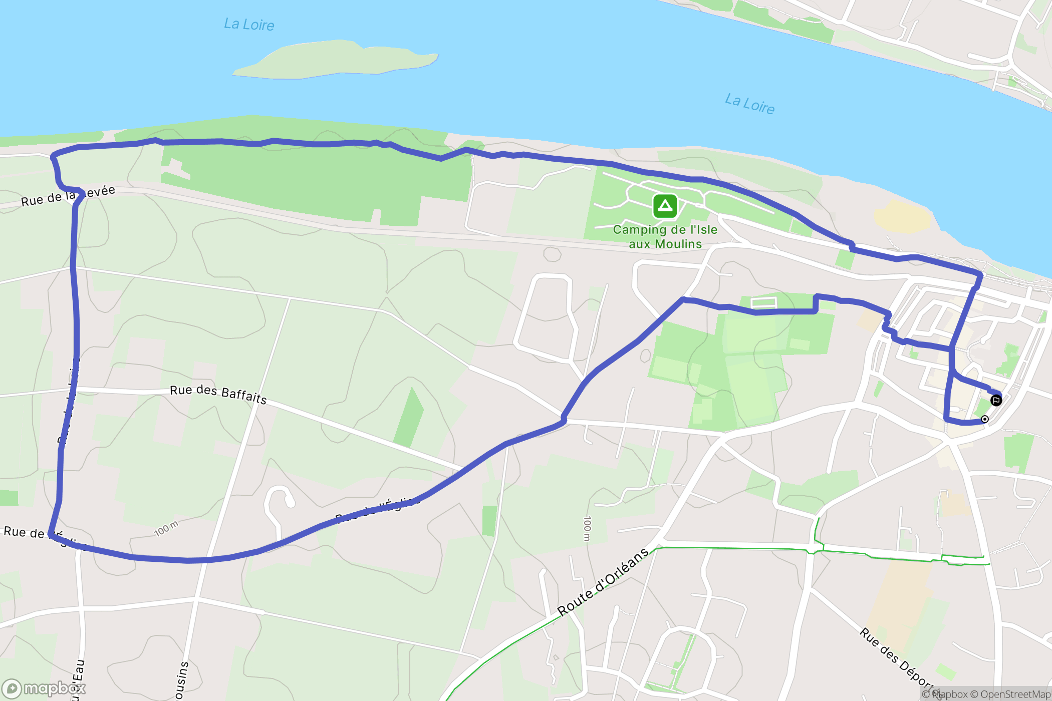 Jargeau : carte du parcours de randonnée - France