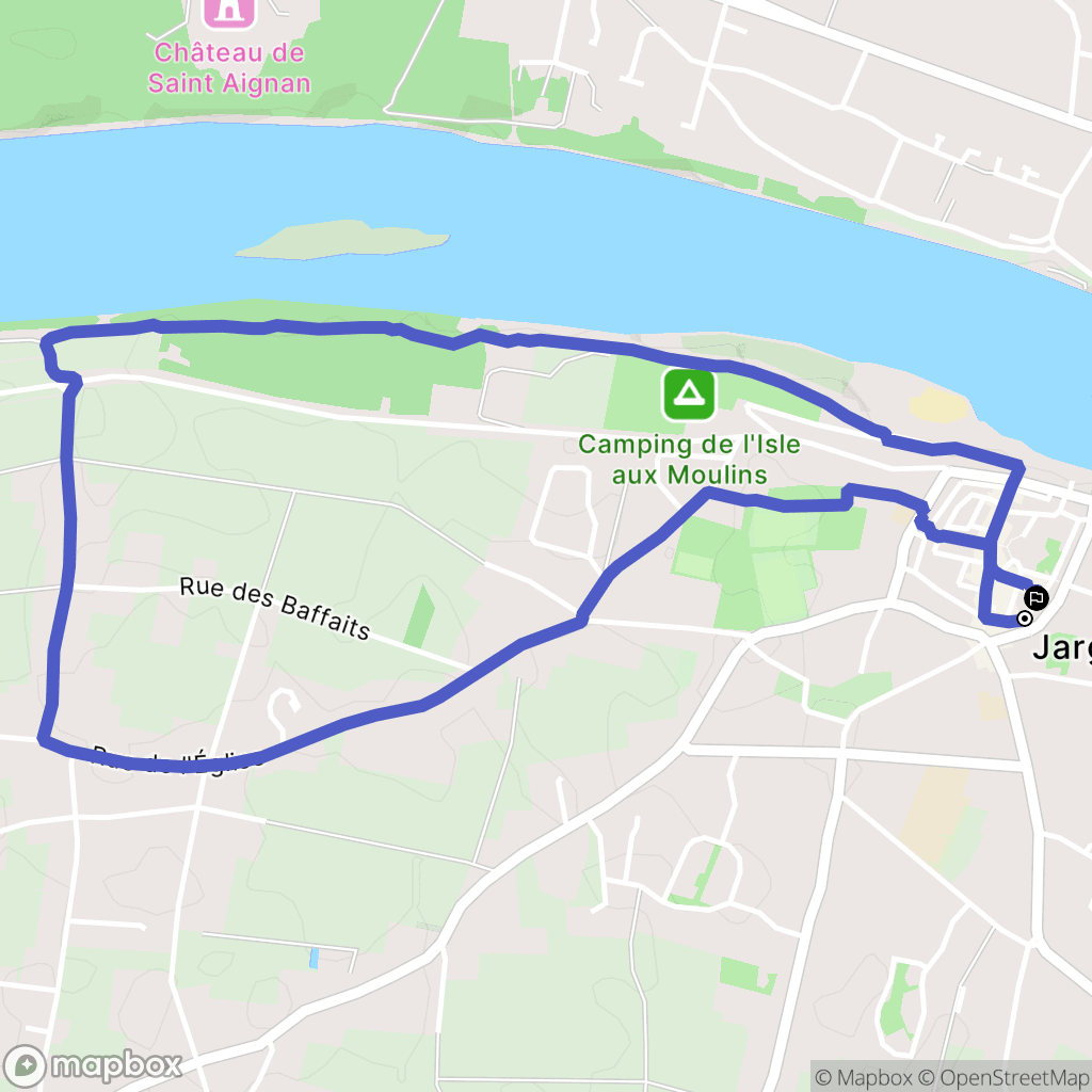 Jargeau : carte du parcours de randonnée - France