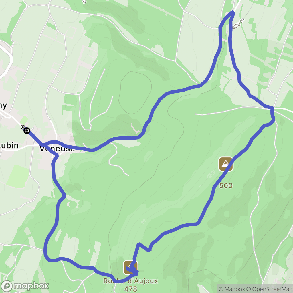 Étrigny : carte du parcours de randonnée - France