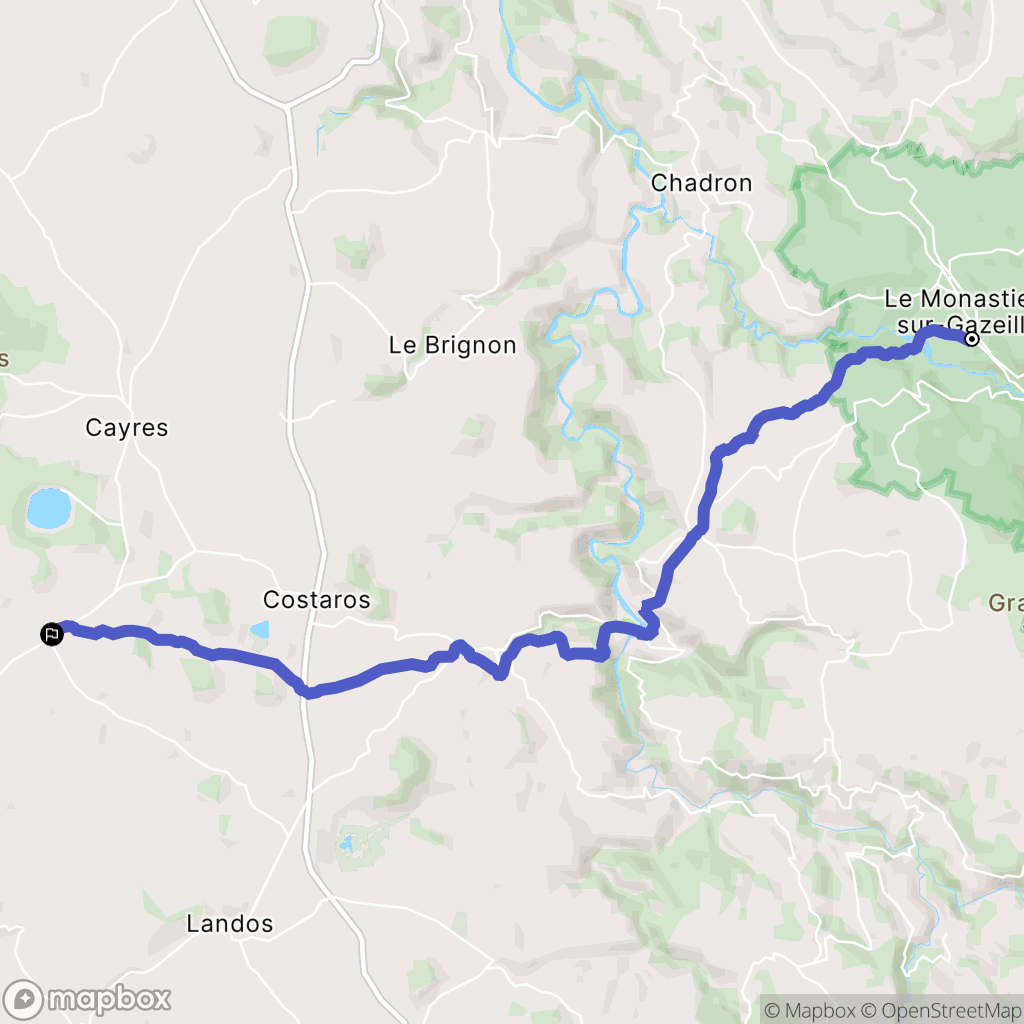 Le Monastier-sur-Gazeille : carte du parcours de randonnée - France