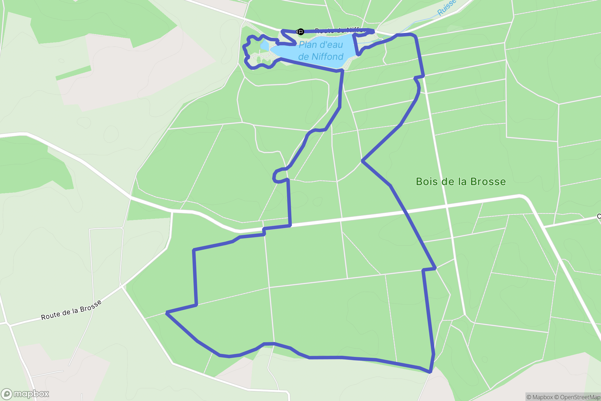Urzy : carte du parcours de randonnée - France
