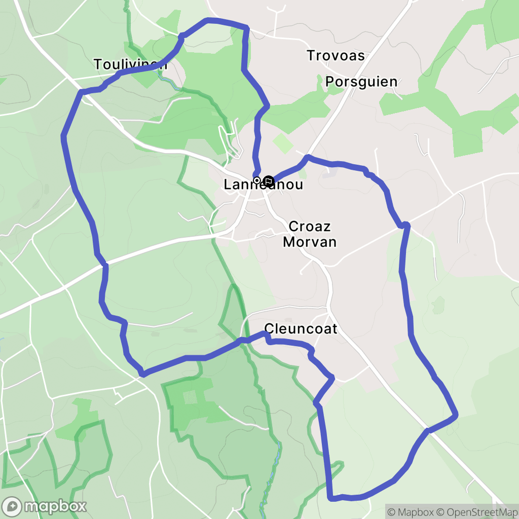 Lannéanou : carte du parcours de randonnée - France