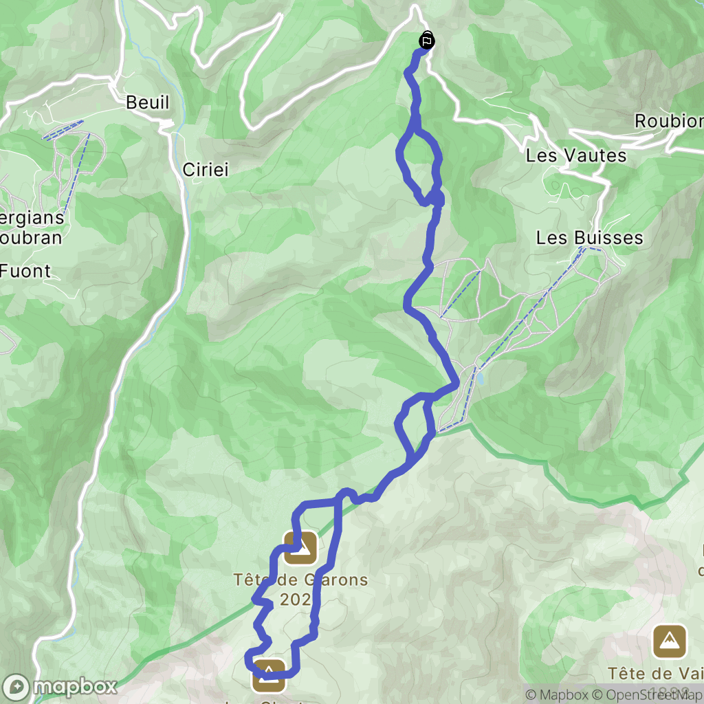 Roubion : carte du parcours de randonnée - France