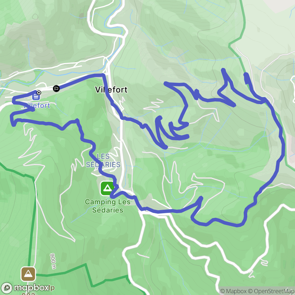 Villefort : carte du parcours de randonnée - France