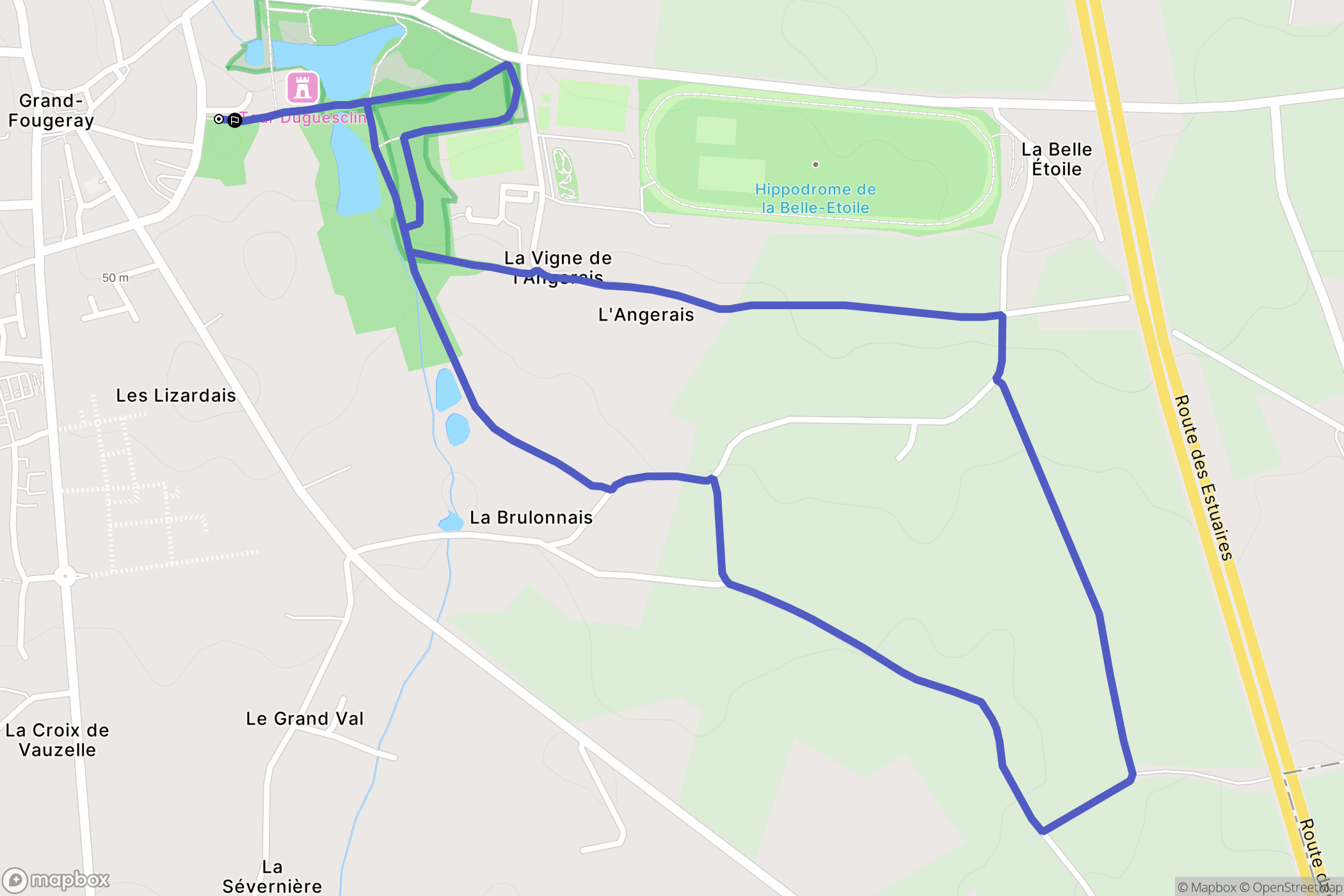Grand-Fougeray : carte du parcours de randonnée - France