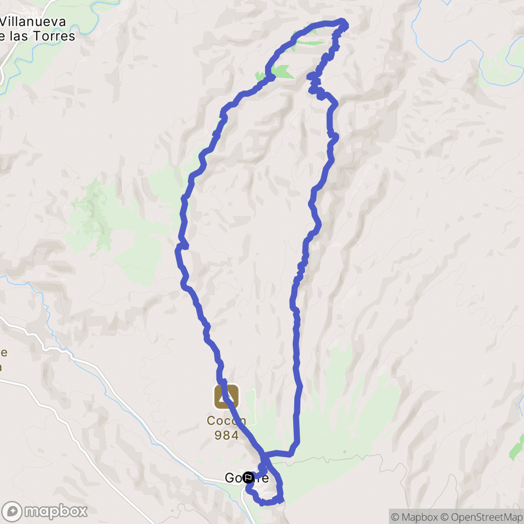 Gorafe : carte du parcours de randonnée - Spain