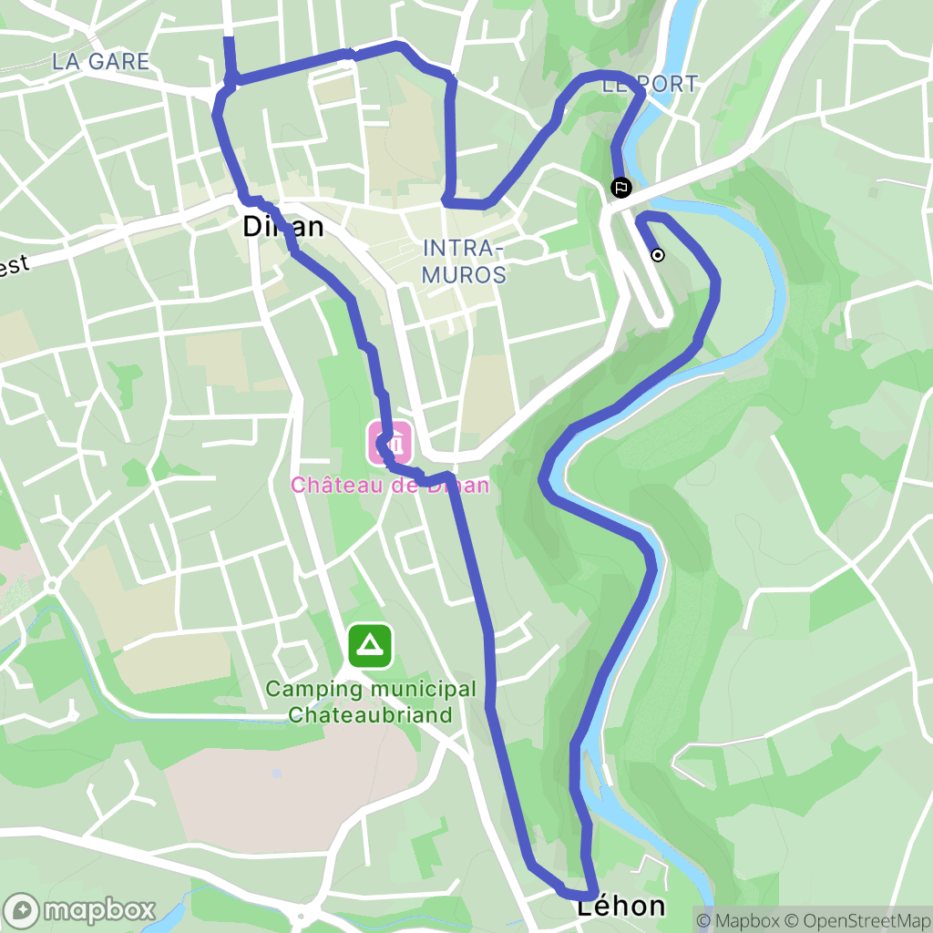 Dinan : carte du parcours de randonnée - France