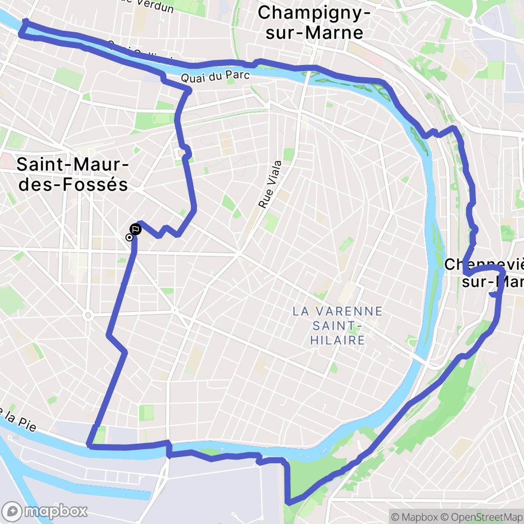 Saint-Maur-des-Fossés : carte du parcours de randonnée - France